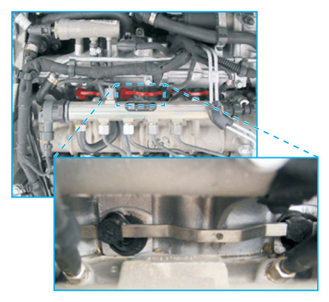 Lever arrangement at the intake manifold in the Opel Vectra