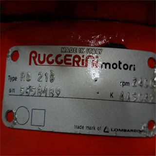 Ruggerini engine motor label