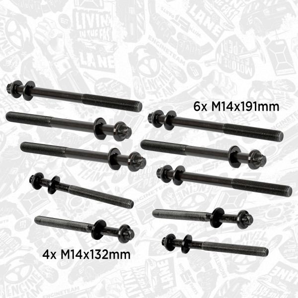 BS0034, Cylinder Head Bolt Set, ET ENGINETEAM, Fiat Iveco Ducato Daily F1AE0481N 2,3d/JTD 2006+, 500347039, 500347040