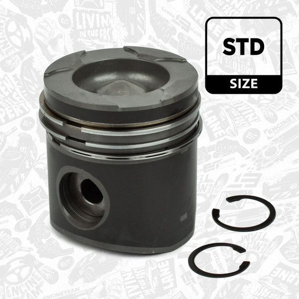 Piston with rings and pin - PM000700 ET ENGINETEAM - 51025006023, 51025006031, 51025117385