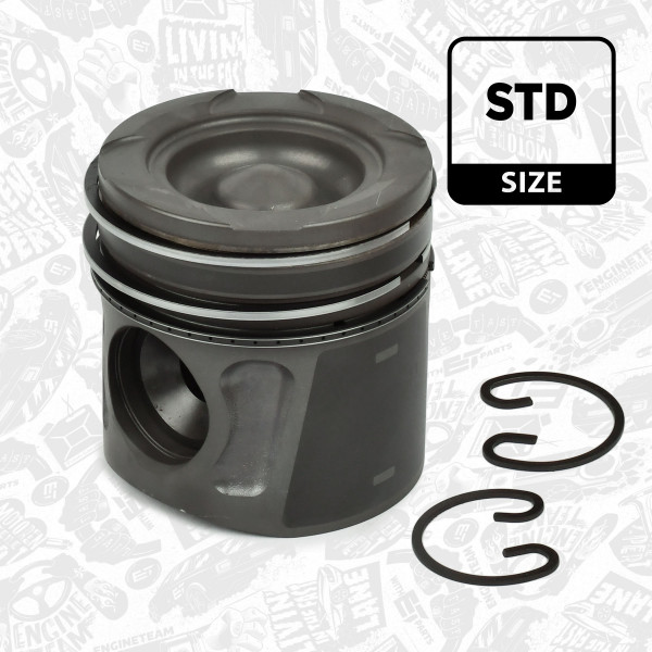 Piston with rings and pin - PM002400 ET ENGINETEAM - 51.02500.6161, 51.02500.6260, 51.02501.6087