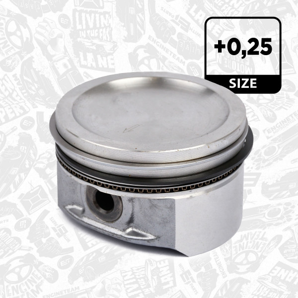 PM003125, Piston with rings and pin, ET ENGINETEAM, Smart Cabrio/Roadster/Fortwo 0,7i 2003-2007, 851552, 99927610