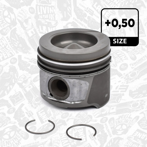 PM003850, Piston with rings and pin, ET ENGINETEAM, Renault Clio/Kangoo/Megane 1,5dCi K9K 2005+, 87-123407-30