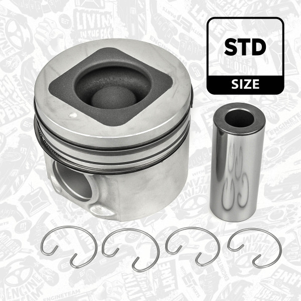 Piston with rings and pin - PM004400 ET ENGINETEAM - 12010-VC101, 12010-VC102, 12010-VD112