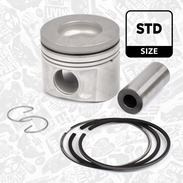 Piston with rings and pin - PM004500 ET ENGINETEAM - 12010-DB000, 12010-DB010, 41274600