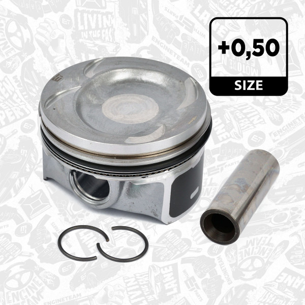 PM004950, Piston with rings and pin, ET ENGINETEAM, Skoda VW Audi Seat 1,4TFSI 16V CAVE CTHE CTKA 2010+, 028PI00117002, 40846620, 856885M, 87-433907-00, 87-433907-10
