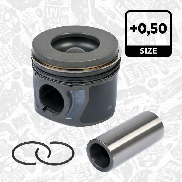 Piston with rings and pin - PM005350 ET ENGINETEAM