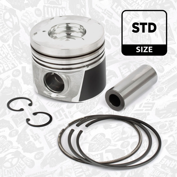 PM005400, Piston with rings and pin, ET ENGINETEAM, Nissan Cabstar King Cab Navara NP3000 Pathfinder 2,5TD 2,5dCi YD25DDTi 2005+, A2010-EB30A, A2010-EB31A, A2010-EB32A, A2010-EB38A, A2010-EB39A
