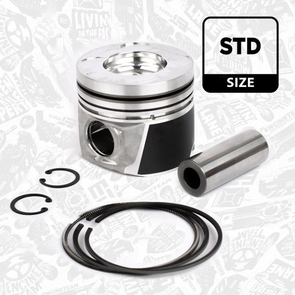 Piston with rings and pin - PM005500 ET ENGINETEAM - A2010-EC00B, A2010-EC01B, A2010-EC02B