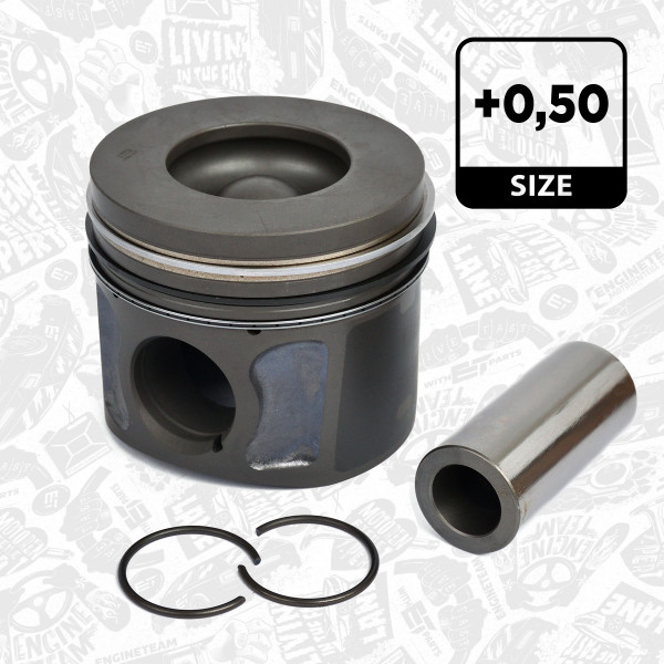 Piston with rings and pin - PM005850 ET ENGINETEAM - 41252620, 854055, 87-427707-40