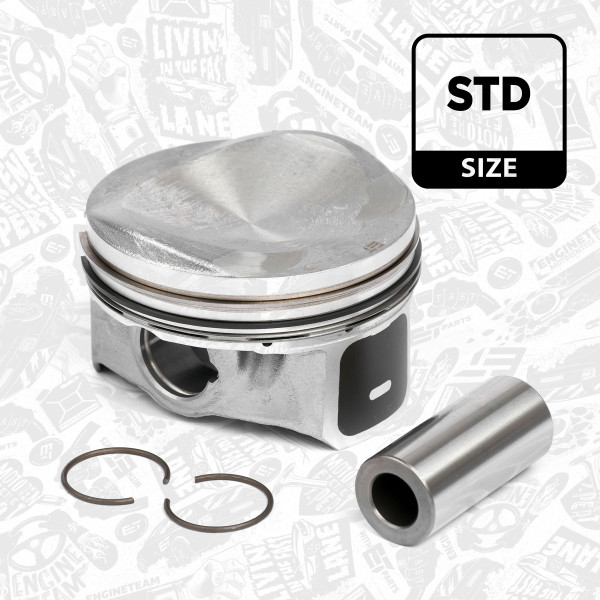 PM006100, Piston with rings and pin, ET ENGINETEAM, Skoda Superb Octavia Yeti, VW Passat Sharan, Seat Audi CDAA CDAB 2008+, 06H107065BF, 06H107065BS, 06H107065CP, 06H107065DF, 06H107065DL