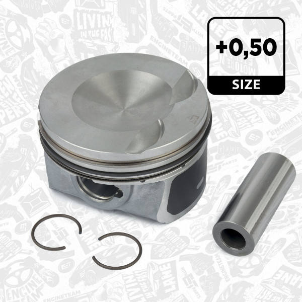 Piston with rings and pin - PM006350 ET ENGINETEAM - 40247620