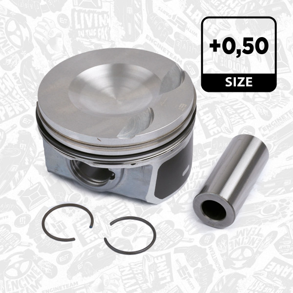 Piston with rings and pin - PM006450 ET ENGINETEAM