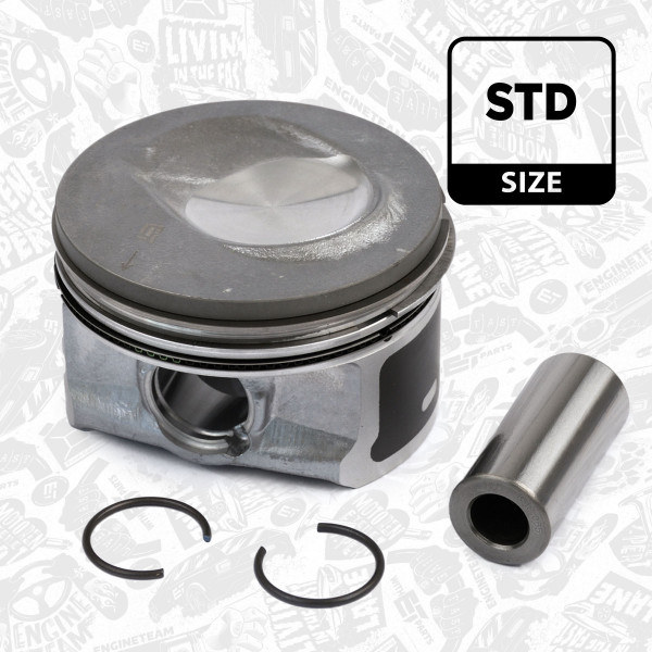 Piston with rings and pin - PM006600 ET ENGINETEAM - 03F107065F, 03F107065G, 03F107065A