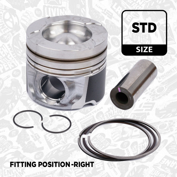 Piston with rings and pin - PM008200 ET ENGINETEAM - 1301151030, 13011-51030, 1301151031