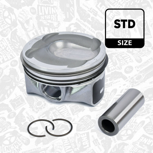 PM010000, Piston with rings and pin, ET ENGINETEAM, Ford Mondeo S-Max Galaxy, Land Rover Freelander, Volvo S80 2,0 EcoBoost 2010+, 40315600