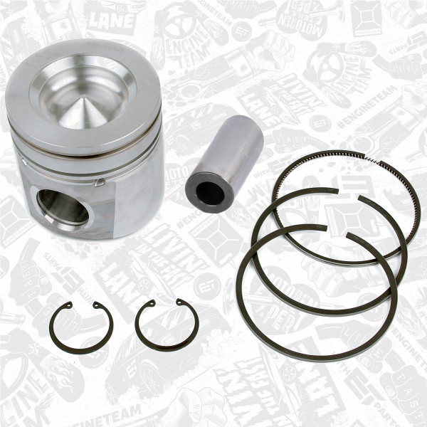 PM010350, Piston with rings and pin, ET ENGINETEAM, Cummins DAF CF/LF Ford Cargo VDL Citea PX5 PX7 ISB4.5 ISB6.7 CPL 279 1265 1283 1388 1489 1490 2583 2715 2786 2787 3059 3060 3065 3066 3067 3094 3095 3096 3098 3313 3315 3316 3335 3381 3389 3650 8230 8232 8233 8234 8347 Euro6 2013+, 4938620, 1705761, 4956007, 41541620, 1703535, 1704036, 4931041, 4955480, 6755392110, 6755-39-2110