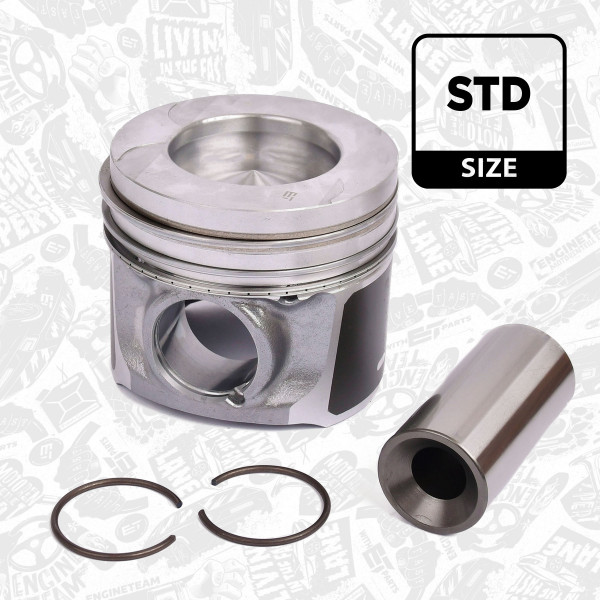 Piston with rings and pin - PM010600 ET ENGINETEAM - 120A11789R, 4423449, 120A12695R