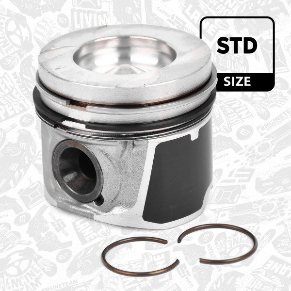 Piston with rings and pin - PM012100 ET ENGINETEAM - 8200584249, 40262600, 856550
