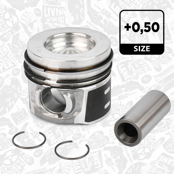 Piston with rings and pin - PM012650 ET ENGINETEAM - 41253610