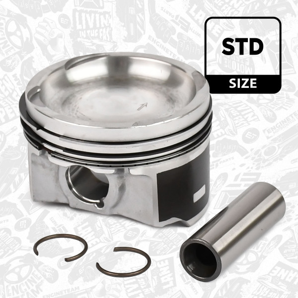 Piston with rings and pin - PM013100 ET ENGINETEAM - 55210597, 55210598, 55210599