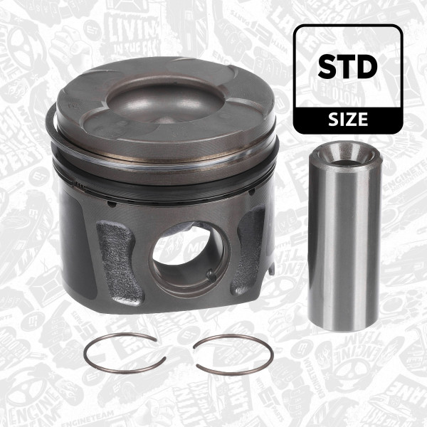 Piston with rings and pin - PM013300 ET ENGINETEAM - 55212096, 55267589, 55212097