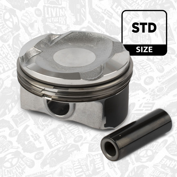 Piston with rings and pin - PM013400 ET ENGINETEAM - 1608059980