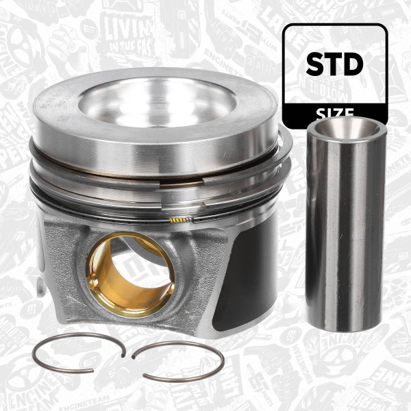 Piston with rings and pin - PM014300 ET ENGINETEAM - 04L107065AL, 04L107065M, 04L107065S