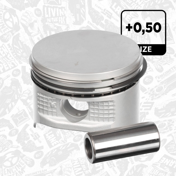 Piston with rings and pin - PM014650 ET ENGINETEAM