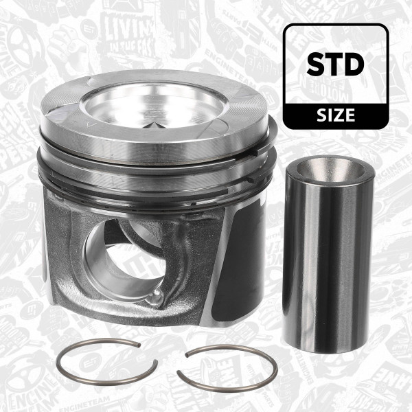 Piston with rings and pin - PM015300 ET ENGINETEAM - 120A17400R, 4420365, 93168022