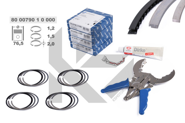 4x Piston Ring Kit - R1009600KS ET ENGINETEAM - 03C198151B, 08-433900-00, 03C198151F