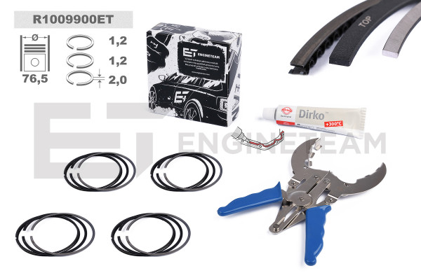 4x Piston Ring Kit - R1009900ET ET ENGINETEAM - 036198151H, 03C198151A, 03C198151E