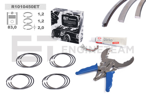 4x Piston Ring Kit - R1010450ET ET ENGINETEAM - 02814N2, 800077510050