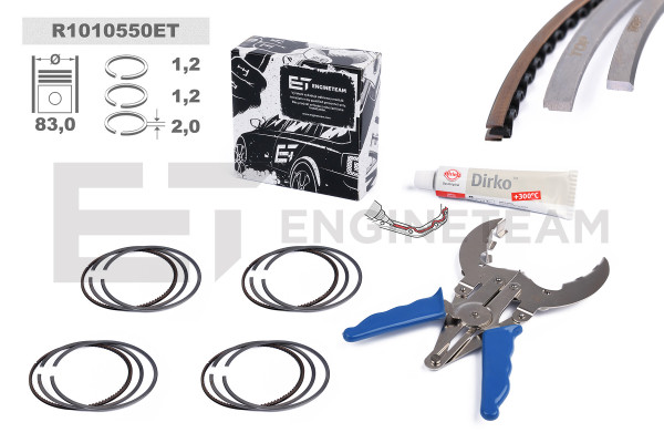 R1010550ET, 4x Piston Ring Kit, ET ENGINETEAM, 800113810050