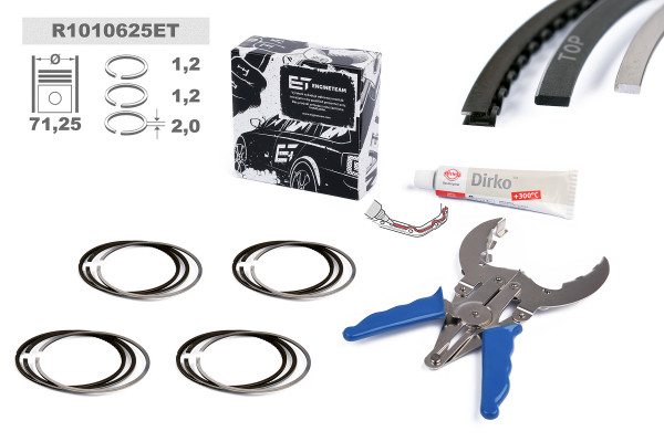 R1010625ET, 4x Piston Ring Kit, ET ENGINETEAM, 800114111025