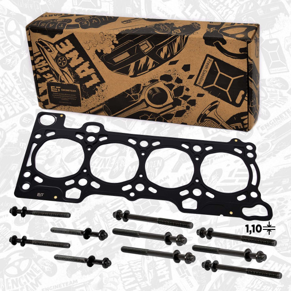 TH0041BT, Gasket, cylinder head + bolt set, ET ENGINETEAM, Fiat Iveco Ducato Daily III Daily IV F1AE 2,3D 2002+, 500387067, 500347039, 500347040