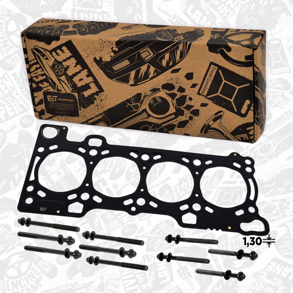 TH0043BT, Gasket, cylinder head + bolt set, ET ENGINETEAM, Fiat Iveco Ducato Daily III Daily IV F1AE 2,3D 2002+, 500387069, 500347039, 500347040