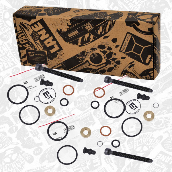 Seal Kit, injector nozzle 3 pcs + bolts - TM0029VR1 ET ENGINETEAM - 038198051C, 038198051B, 038198051