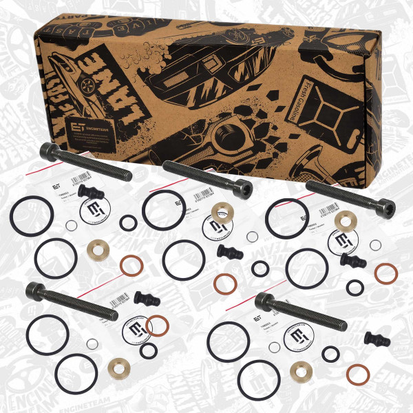 Seal Kit, injector nozzle 5 pcs + bolts - TM0030VR1 ET ENGINETEAM - 038198051C, 038198051B, 038198051