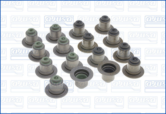 Seal Set, valve stem - 57043100 AJUSA - 1151825(ADM-IN)(x8), LF01101F5(ESC-EX)(x8), 12-35546-01