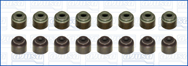 57064800, Seal Set, valve stem, AJUSA, 2222438010(ADM-IN)(x8), 2222421010(ESC-EX)(x8)
