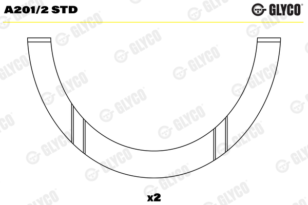 Thrust Washer, crankshaft - A201/2 STD GLYCO - 1901074, 1901075, 5893266