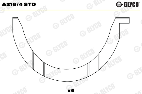 Thrust Washer, crankshaft - A216/4 STD GLYCO - 255573, 34193-1, 34193-3