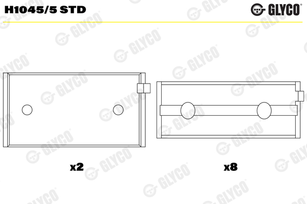 H1045/5 STD, Crankshaft Bearing, GLYCO, 2101-1000102