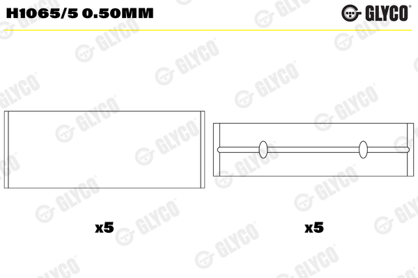 H1065/5 0.50MM, Crankshaft Bearing, GLYCO