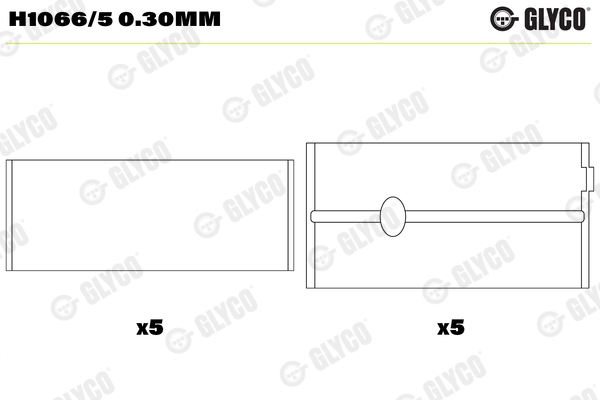 Crankshaft Bearing - H1066/5 0.30MM GLYCO