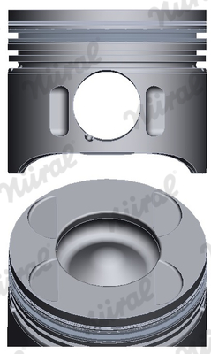 87-136407-00, Piston with rings and pin, NÜRAL, 0045902, 97482610