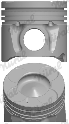 87-137600-00, Piston with rings and pin, NÜRAL, 71729500, 0100400, 40213600, A354085STD