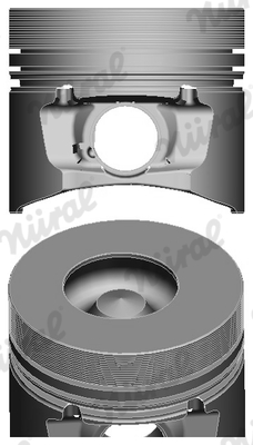 Piston with rings and pin - 87-146500-00 NÜRAL - 0428-1445, 1019700