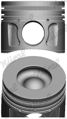 Piston with rings and pin - 87-427700-10 NÜRAL - 5S7Q-6K100-AAE, 0160700, 41072600